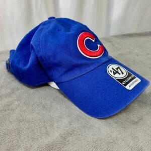 47 Brand Chicago Cubs Clean Up Adjustable Hat Cap Royal Blue with Red C MLB